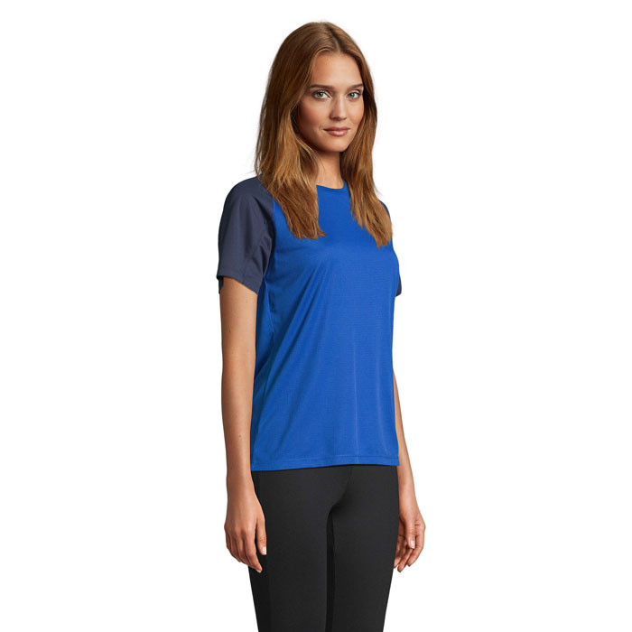 VORTEX WOMEN RAGLAN T-SHIRT French Navy/Royal Blue item picture side