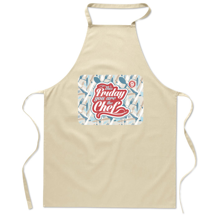 Kitchen apron in cotton Beige item picture printed