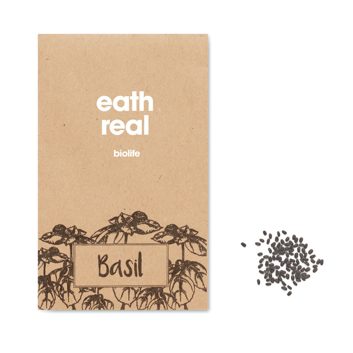 Basil seeds in craft envelope Beige item picture printed