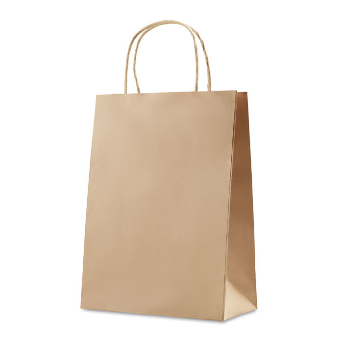 Gift paper bag medium 150 gr/m² Beige item picture side