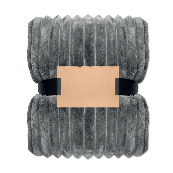 Coperta a righe in pile RPET Grigio Pietra item picture back