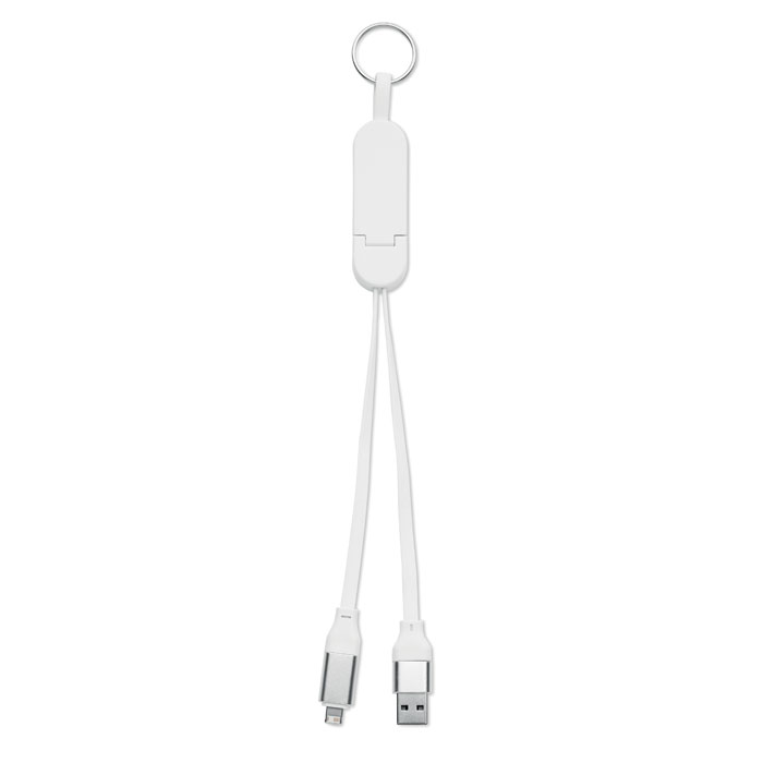 60W cable keyring recycled ABS Bianco item picture 1