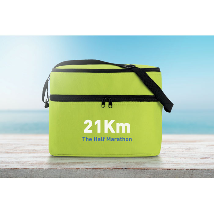 Cooler bag with 2 compartments Lime item picture printed