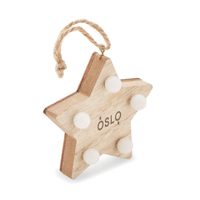 Wooden weed star with lights Legno item picture printed