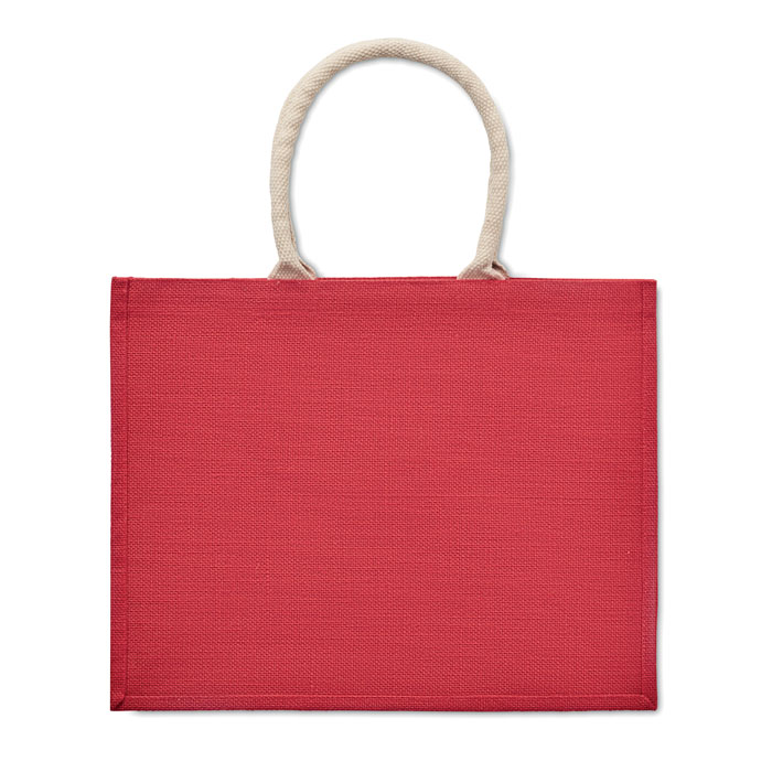 Jute bag with cotton handle Rosso item picture top