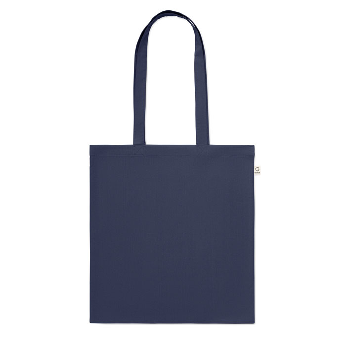 Recycled cotton shopping bag Blu item picture side