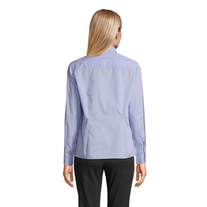 BAILEY WOMEN POPLIN SHIRT Celeste item picture back