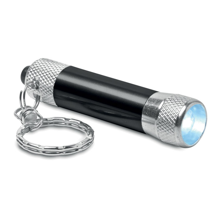 Aluminium torch with key ring Nero item picture back