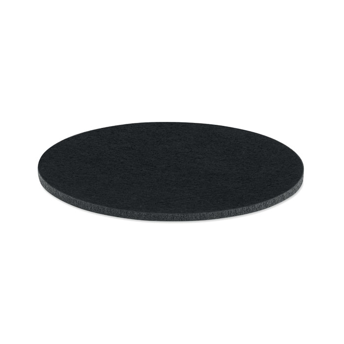 Round coaster in RPET felt Nero item picture front