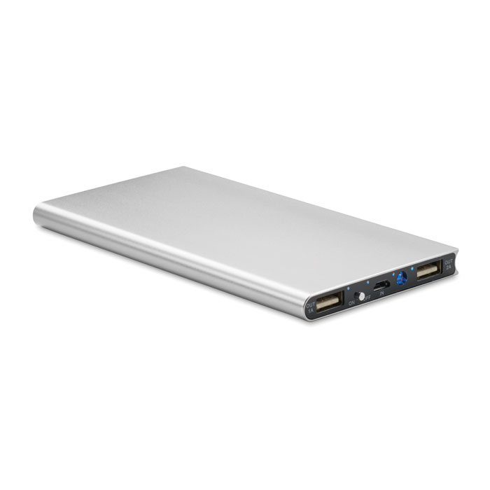 Power bank 8000 mAh Argento Opaco item picture front
