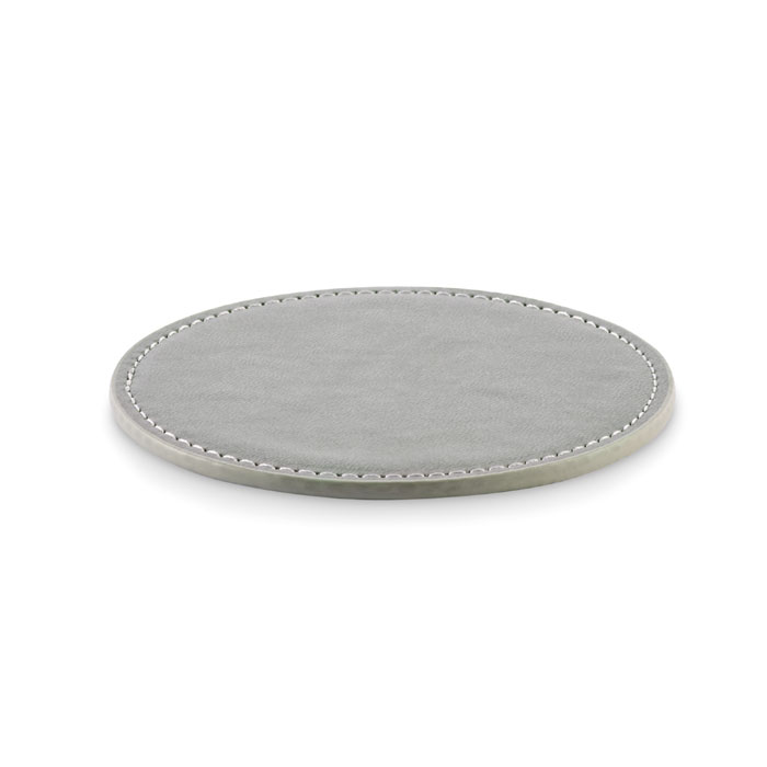 Round coaster in PU Grigio Pietra item picture front