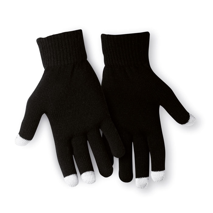 Tactile gloves for smartphones Nero item picture side