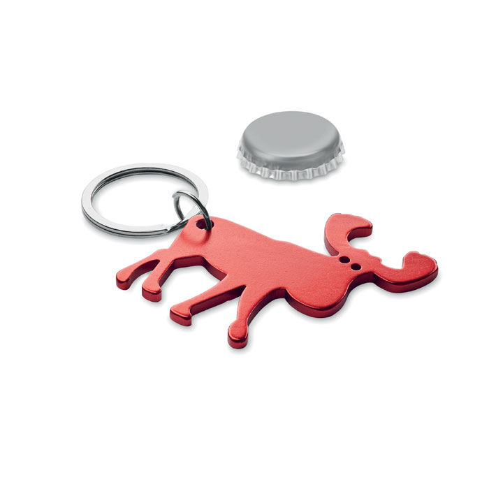 Recycled aluminium key ring Rosso item picture front