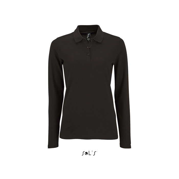 PERFECT LSL WOMEN POLO 180 Nero / Nero Opaco item picture front