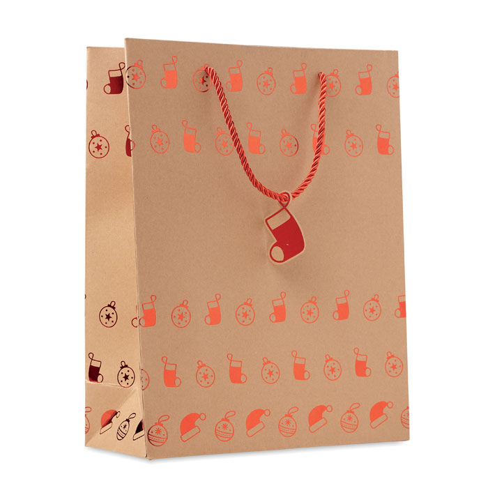 Gift paper bag with pattern red item picture front
