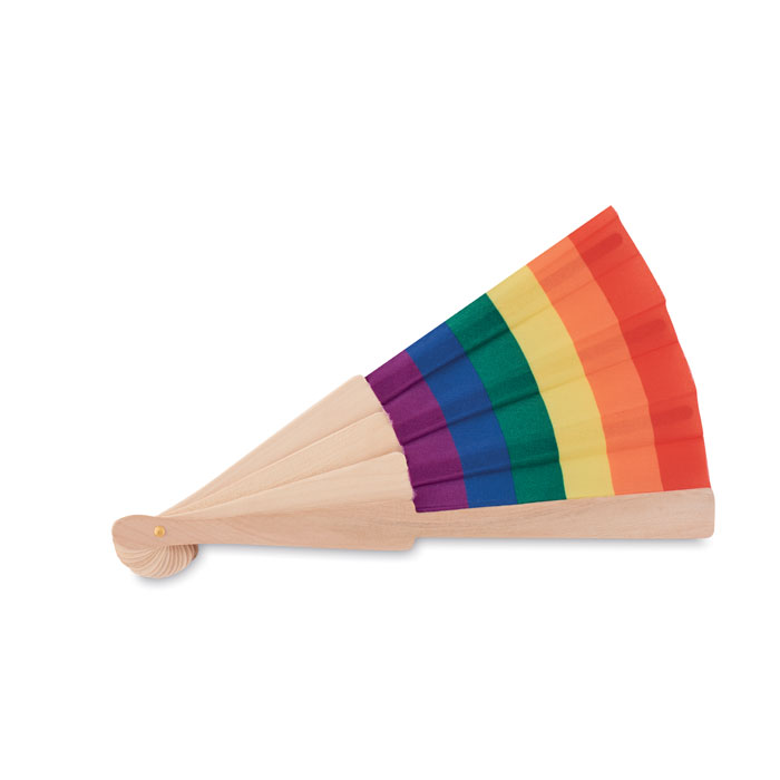 Ventaglio in legno arcobaleno multicolour item picture open