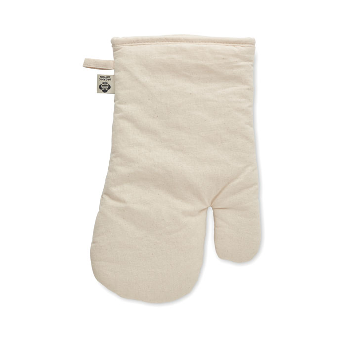Organic cotton oven glove Beige item picture back