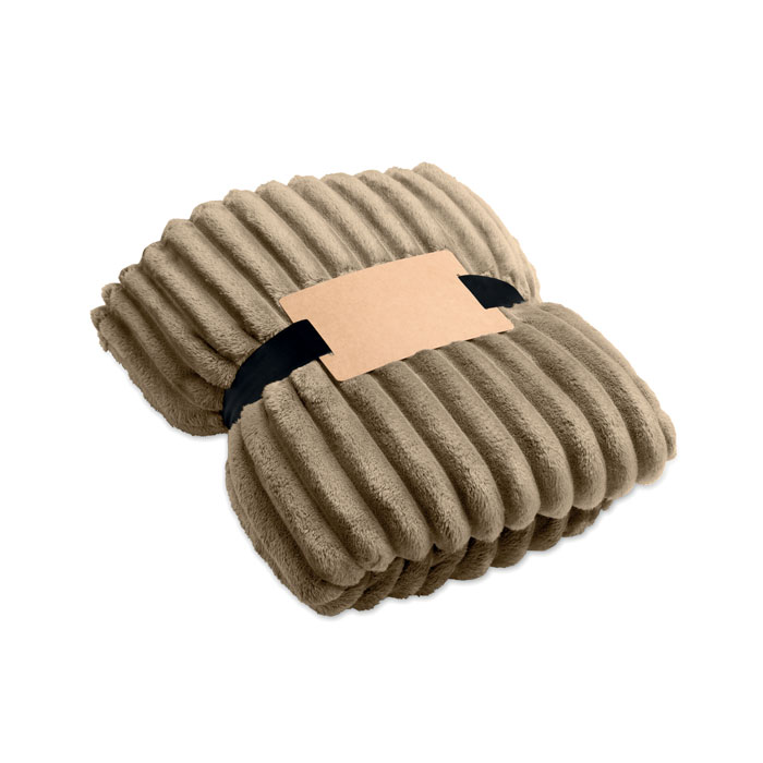 Coperta a righe in pile RPET Cachi item picture front