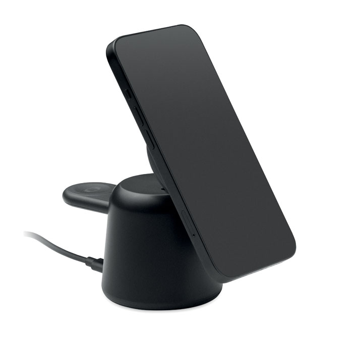 3 in 1 wireless charger 15W Nero item picture 7