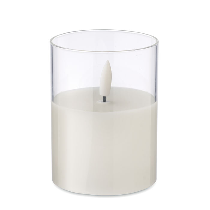 LED wax candle in glass holder Bianco item picture front