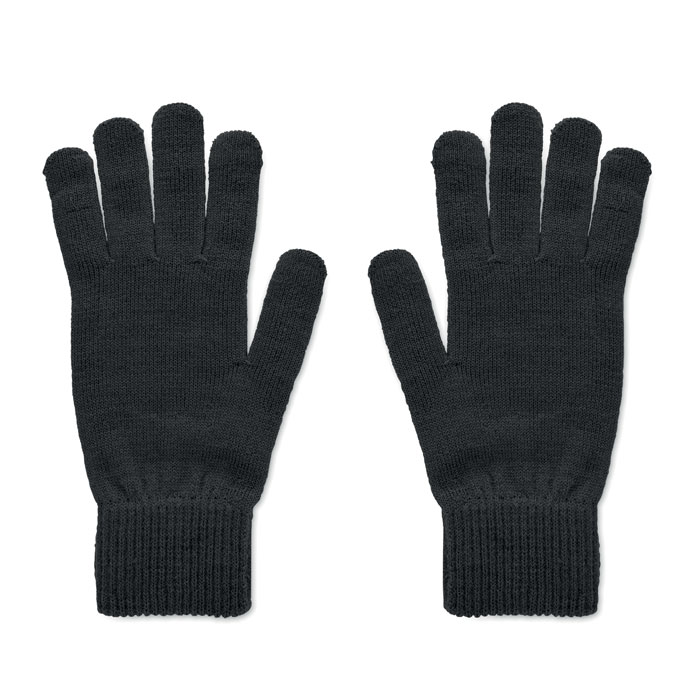 Knitted gloves in RPET Nero item picture open