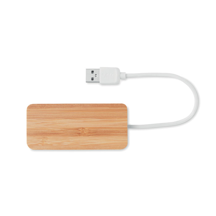 Multi porta USB wood item picture top