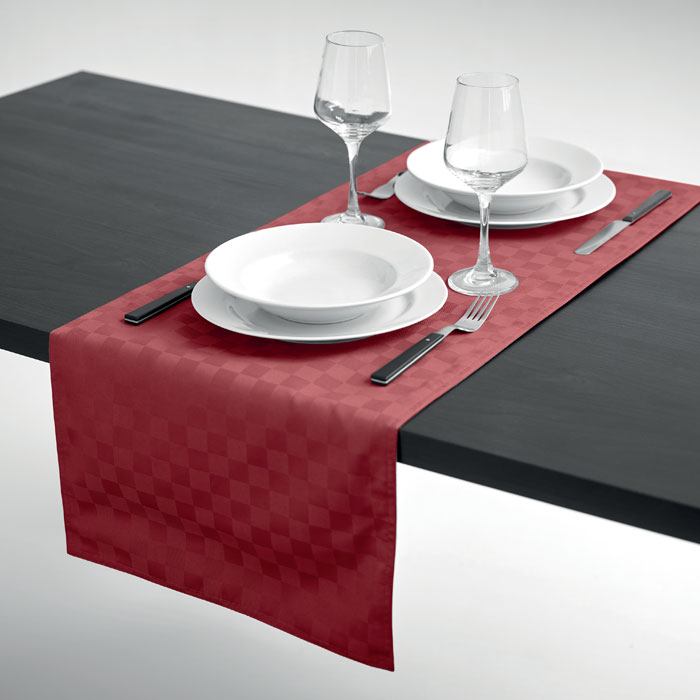 Table runner in polyester Rosso item detail picture