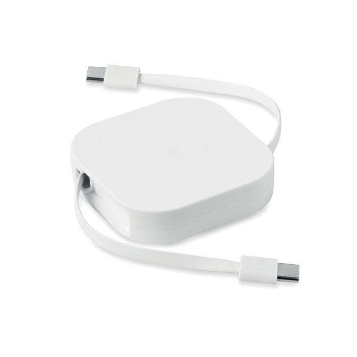 100W retractable charging cable Bianco item picture back
