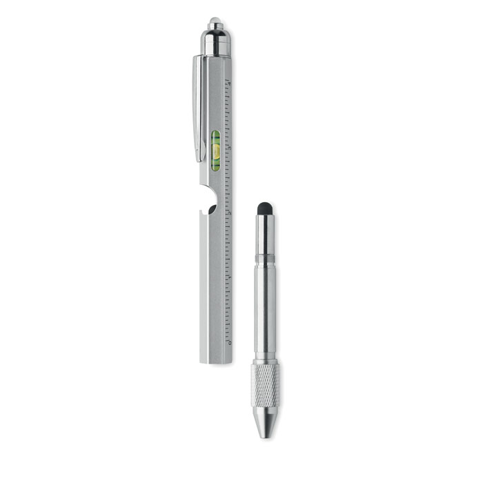 Spirit level pen with ruler Argento Opaco item picture side