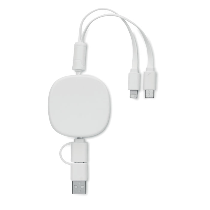 Retractable charging USB cable Bianco item picture back