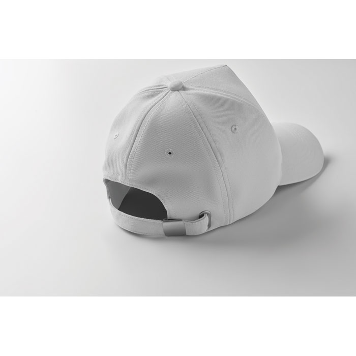 RPET 5 panel baseball cap Bianco item detail picture