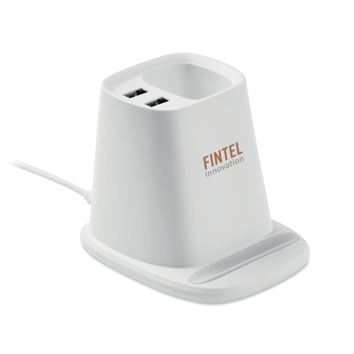 Portapenne e caricatore 10W white item picture printed