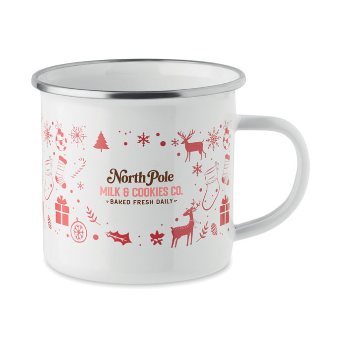 Tazza smaltata natalizia 300ml Bianco item picture 1
