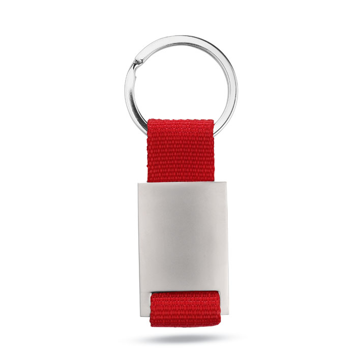 Metal rectangular key ring Rosso item picture side