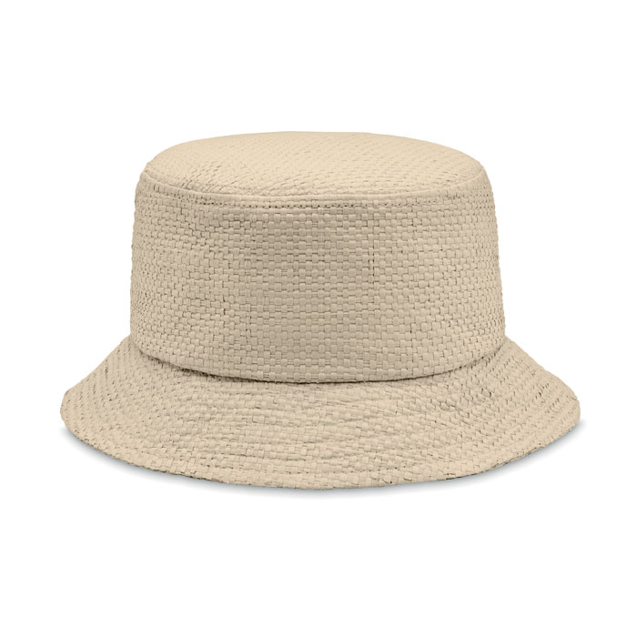 Paper straw bucket hat Beige item picture front