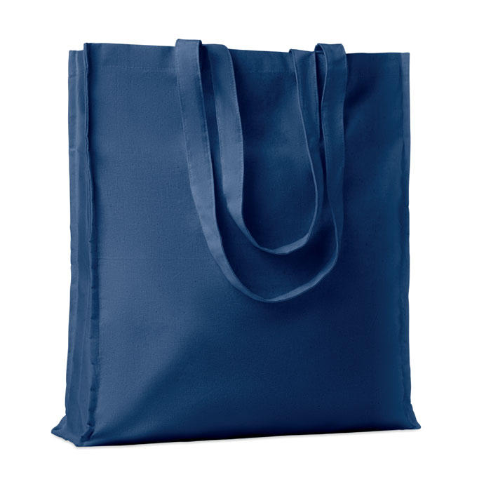 Shopper in cotone c/soffietto Blu item picture front