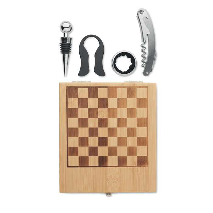 Chess board wine set Legno item picture open