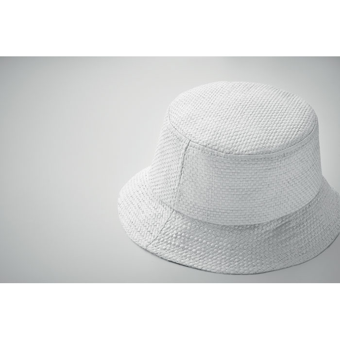 Paper straw bucket hat Bianco item detail picture