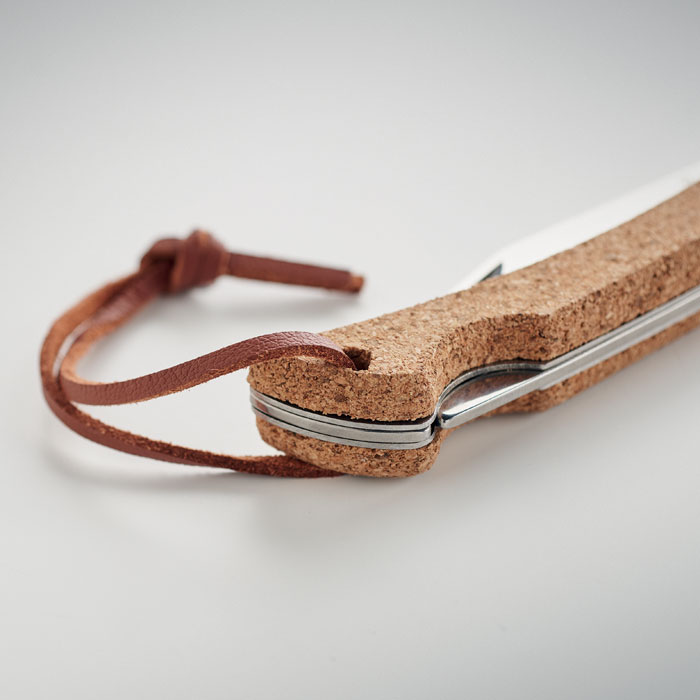 Foldable knife with cork Beige item detail picture