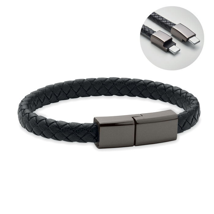 Bracciale con cavetto tipo-C Nero item picture front