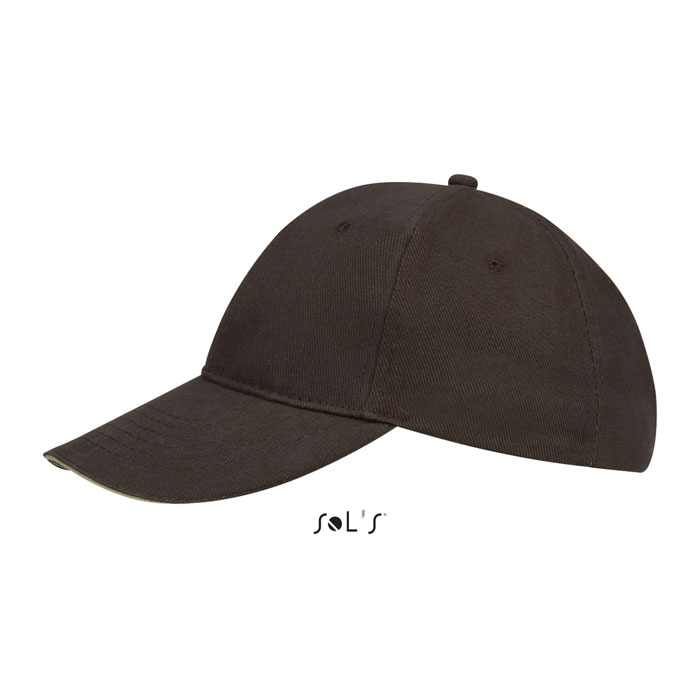 BUFFALO SIX PANEL CAP Chocolate/Beige item picture side