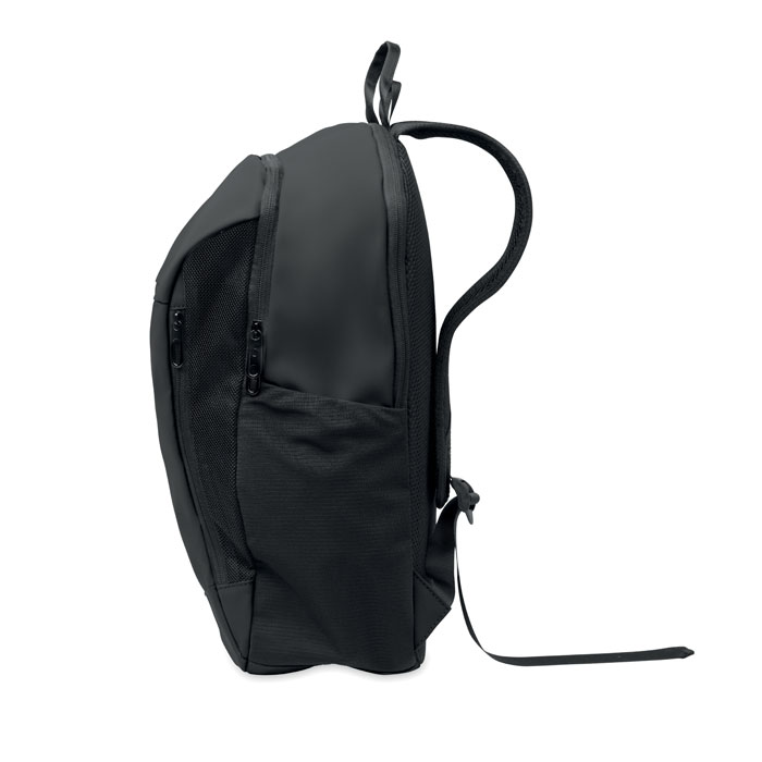15" soft PU laptop backpack Nero item picture open
