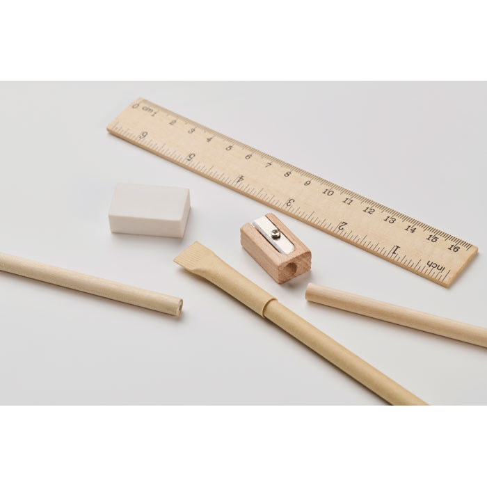 Paper tube stationery set Beige item detail picture