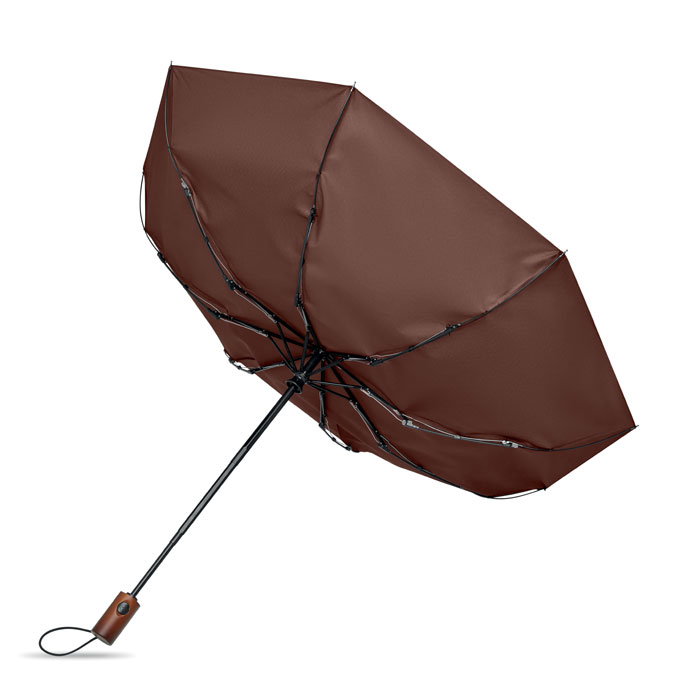 21" auto umbrella wood handle Marrone item picture top