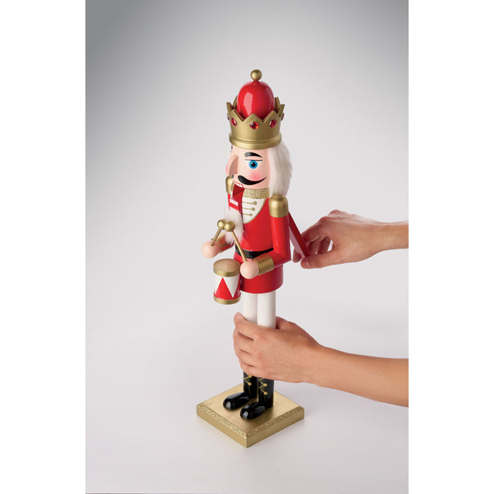 Large wooden nutcracker Rosso item picture side
