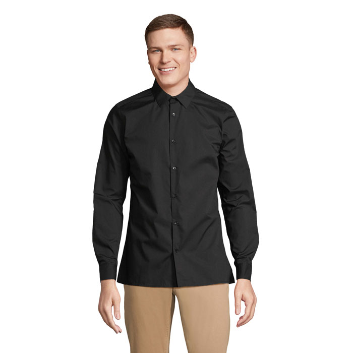 BAILEY MEN POPLIN SHIRT Nero item picture front
