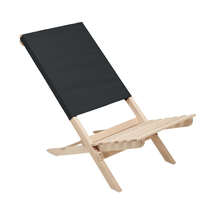 Foldable wooden beach chair Nero item picture front