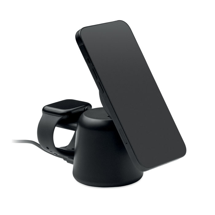 3 in 1 wireless charger 15W Nero item picture 6
