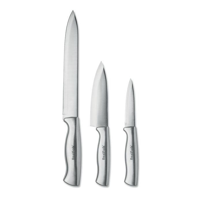 Set 3 coltelli in acciaio inox Argento item picture printed