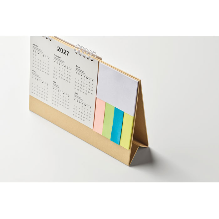 Desk calendar with memo pad Beige item detail picture